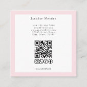 Wimpertechnicus Blush Roze 3 Foto QR Code Vierkante Visitekaartje (Achterkant)