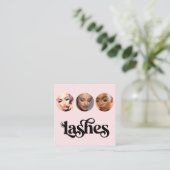 Wimpertechnicus Blush Roze 3 Foto QR Code Vierkante Visitekaartje (Staand voorkant)