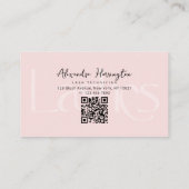 Wimpertechnicus Blush Roze Moderne Typografie Visitekaartje (Achterkant)