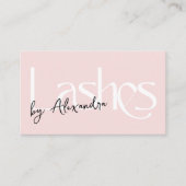 Wimpertechnicus Blush Roze Moderne Typografie Visitekaartje (Voorkant)