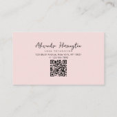 Wimpertechnicus Blush Roze Moderne Typografie Visitekaartje (Achterkant)