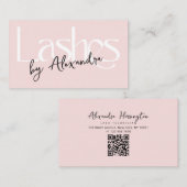 Wimpertechnicus Blush Roze Moderne Typografie Visitekaartje (Voorkant / Achterkant)
