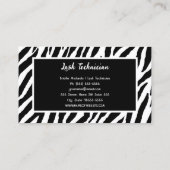 Wimpertechnicus Glam Zebra Roos Visitekaartje (Achterkant)