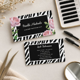Wimpertechnicus Glam Zebra Roos Visitekaartje