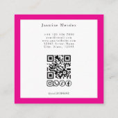 Wimpertechnicus Heet Levendig Roze 3 Foto QR Code Vierkante Visitekaartje (Achterkant)