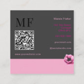 Wimpertechnicus, QR-code monogram voor wimperopvul Vierkante Visitekaartje (Achterkant)