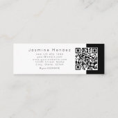Wimpertechnicus Zwart-Wit Foto Qr Mini Visitekaartje (Achterkant)