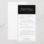 Wimperverzorging Zwart & Wit Eenvoudig Modern Desi Bedankkaart (Voorkant / Achterkant)