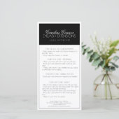 Wimperverzorging Zwart & Wit Eenvoudig Modern Desi Bedankkaart (Staand voorkant)