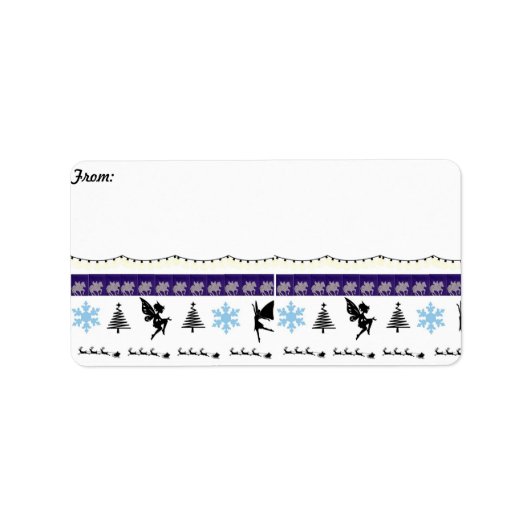 Wimsical Christmas retour adreslabel Etiket (Voorkant)