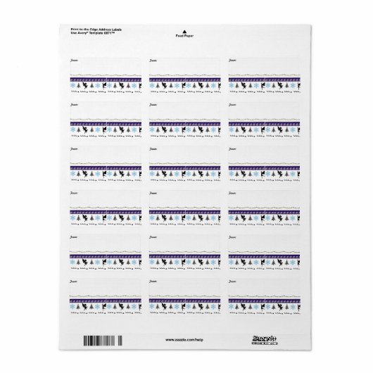 Wimsical Christmas retour adreslabel Etiket (Full Sheet)