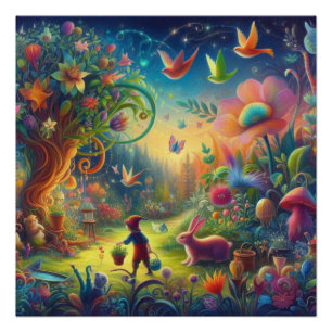 Wimsical tuin perfect poster
