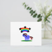 Wimsical Unicorn en Happy Hippy Rainbow Briefkaart (Staand voorkant)
