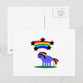 Wimsical Unicorn en Happy Hippy Rainbow Briefkaart (Voorkant / Achterkant)