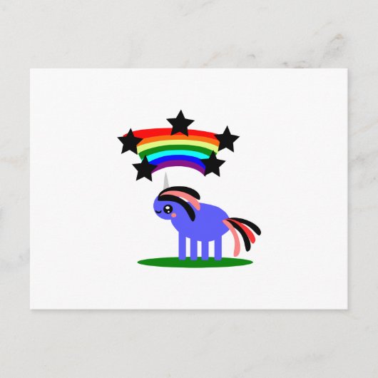 Wimsical Unicorn en Happy Hippy Rainbow Briefkaart (Voorkant)