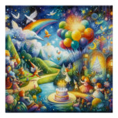 Wimsical verjaardagsviering perfect poster (Voorkant)