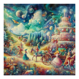 Wimsical verjaardagsviering perfect poster