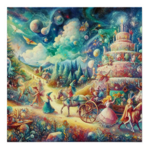 Wimsical verjaardagsviering perfect poster