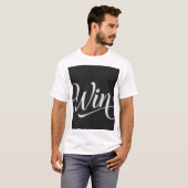 Win Calligraphy Typography T-Shirt | Motiverend (Voorkant volledig)