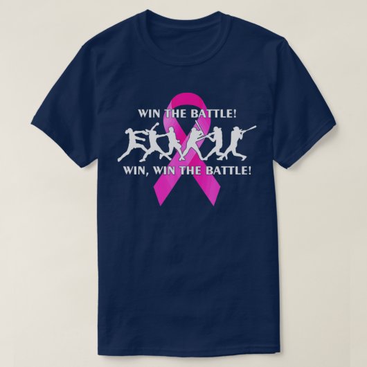 Win de FastPitch Softball Breast Cancer van de Sla T-shirt (Design voorkant)