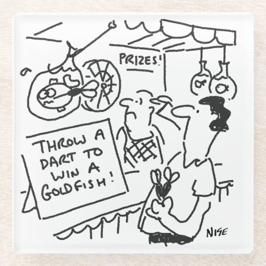 Win een Goldfish Fairground Darts Competition Funn Glazen Onderzetter (Voorkant)