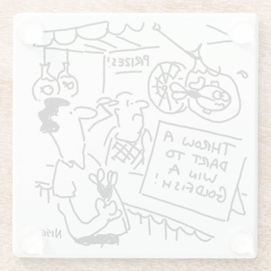 Win een Goldfish Fairground Darts Competition Funn Glazen Onderzetter (Achterkant)