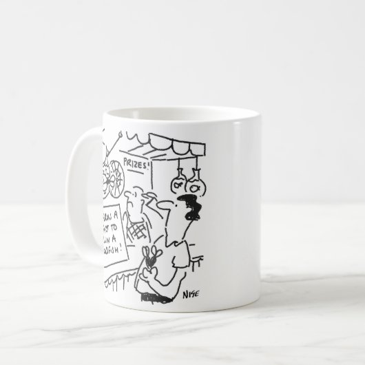 Win een goudvis op de beurs - Funny Darts Theme Koffiemok (Voorkant links)