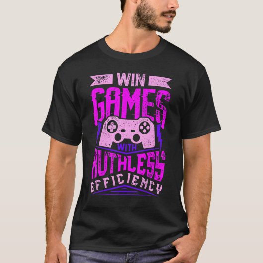 WIN GAMES MET RUTHLESS EFFICIENCY Expert Gaming M T-shirt (Voorkant)