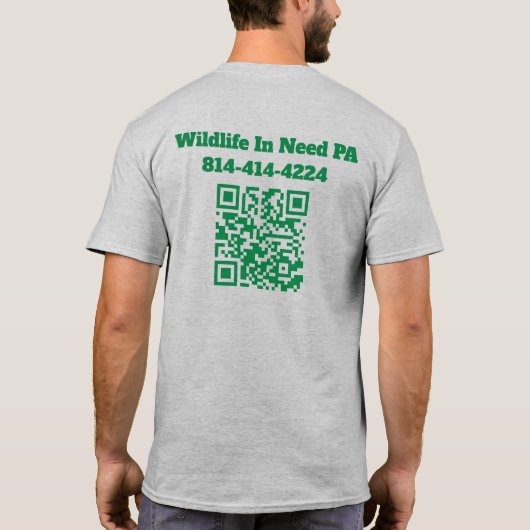 WIN Logo Heren t-shirt met QR-code op achterkant (Achterkant)