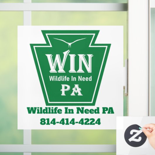 WIN Logo Window Cling-White background Raamsticker (Huis)