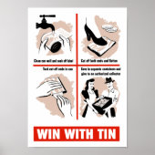 Win met tin - WWII propaganda Poster (Voorkant)
