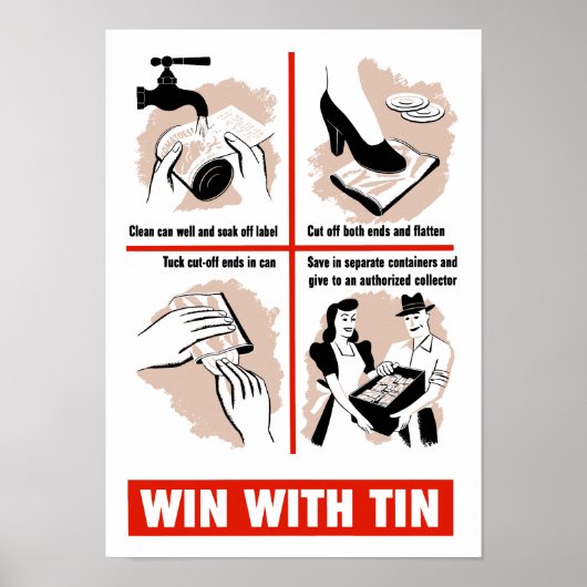 Win met tin - WWII propaganda Poster (Voorkant)