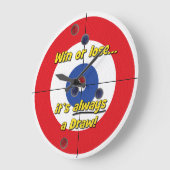 "Win of verlies..." Curler's klok - (rood) (Hoek)