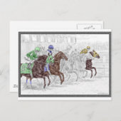 Win Place Show Race Horses Briefkaart (Voorkant / Achterkant)