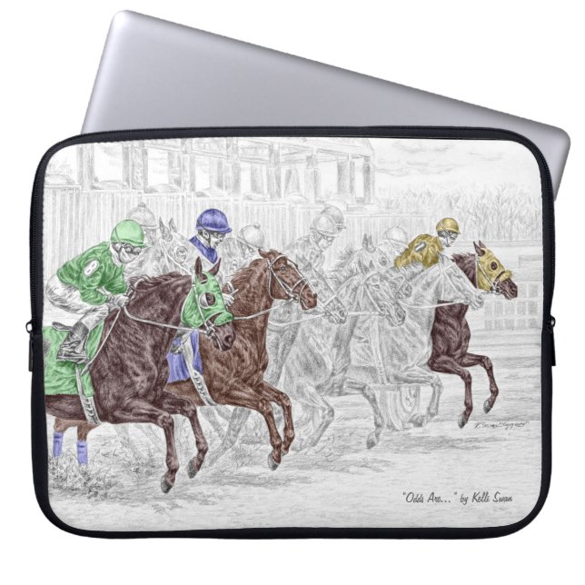 Win Place Show Race Horses Laptop Sleeve (Voorkant)