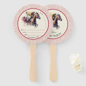 Win Place Show Racehorse Derby Rood Handwaaier (Voorkant en achterkant)