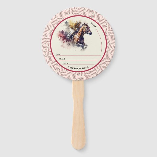 Win Place Show Racehorse Derby Rood Handwaaier (Voorkant)