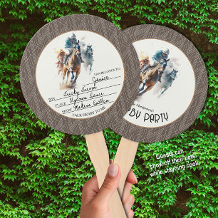 Win Place Show Racehorses Derby Party Brown Handwaaier