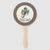 Win Place Show Racehorses Derby Party Brown Handwaaier (Achterkant)