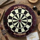 Win the Day Be Legendary Motivational Burgundy Dartbord