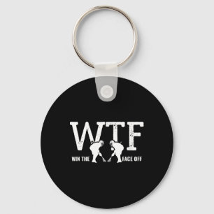 Win The Face Off Lacrosse Speler Moeder Vader Coac Sleutelhanger