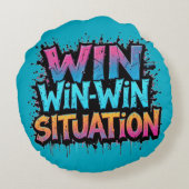 WIN-WIN situatie Rond Kussen (Achterkant)