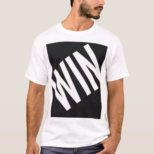 WIN Zware Diagonale Typography T-Shirt | Dappere H (Voorkant)