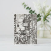 Winch voor water uit een mijn briefkaart (Staand voorkant)