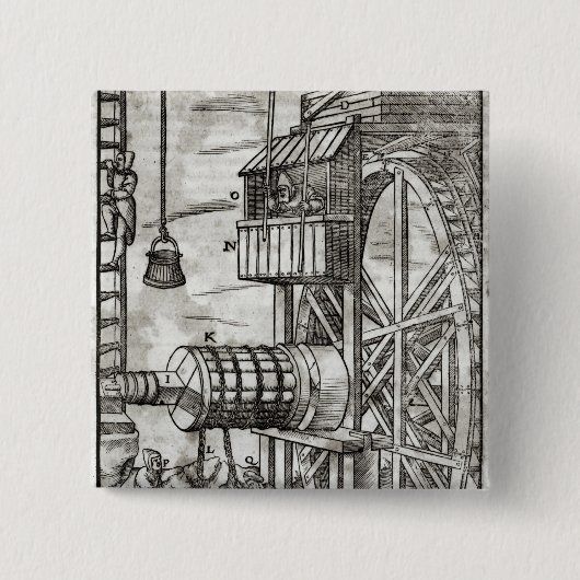 Winch voor water uit een mijn vierkante button 5,1 cm (Voorkant)