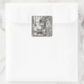 Winch voor water uit een mijn vierkante sticker (Tas)