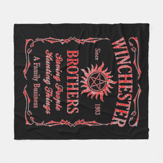 Winchester Brothers sinds 1983 (rood) Fleece Deken (Voorkant (Horizontaal))