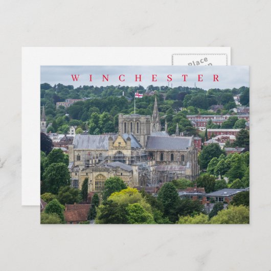 Winchester Cathedral uitzicht briefkaart (Voorkant / Achterkant)