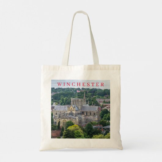 Winchester Cathedral uitzicht canvas tas (Achterkant)