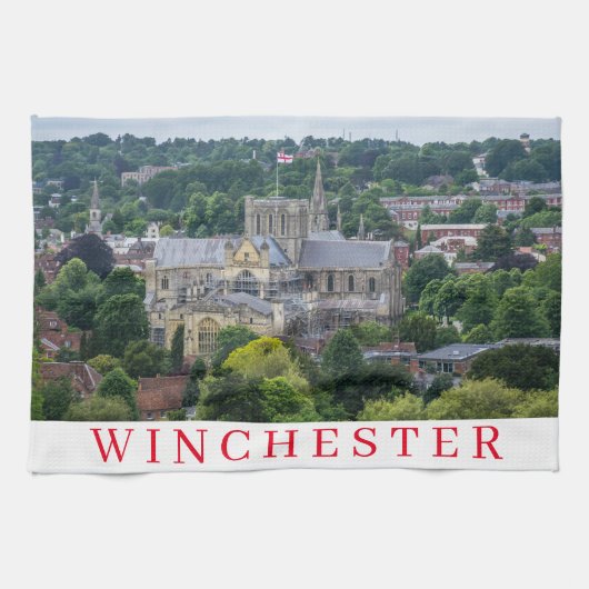 Winchester Cathedral uitzicht theedoek (Horizontaal)